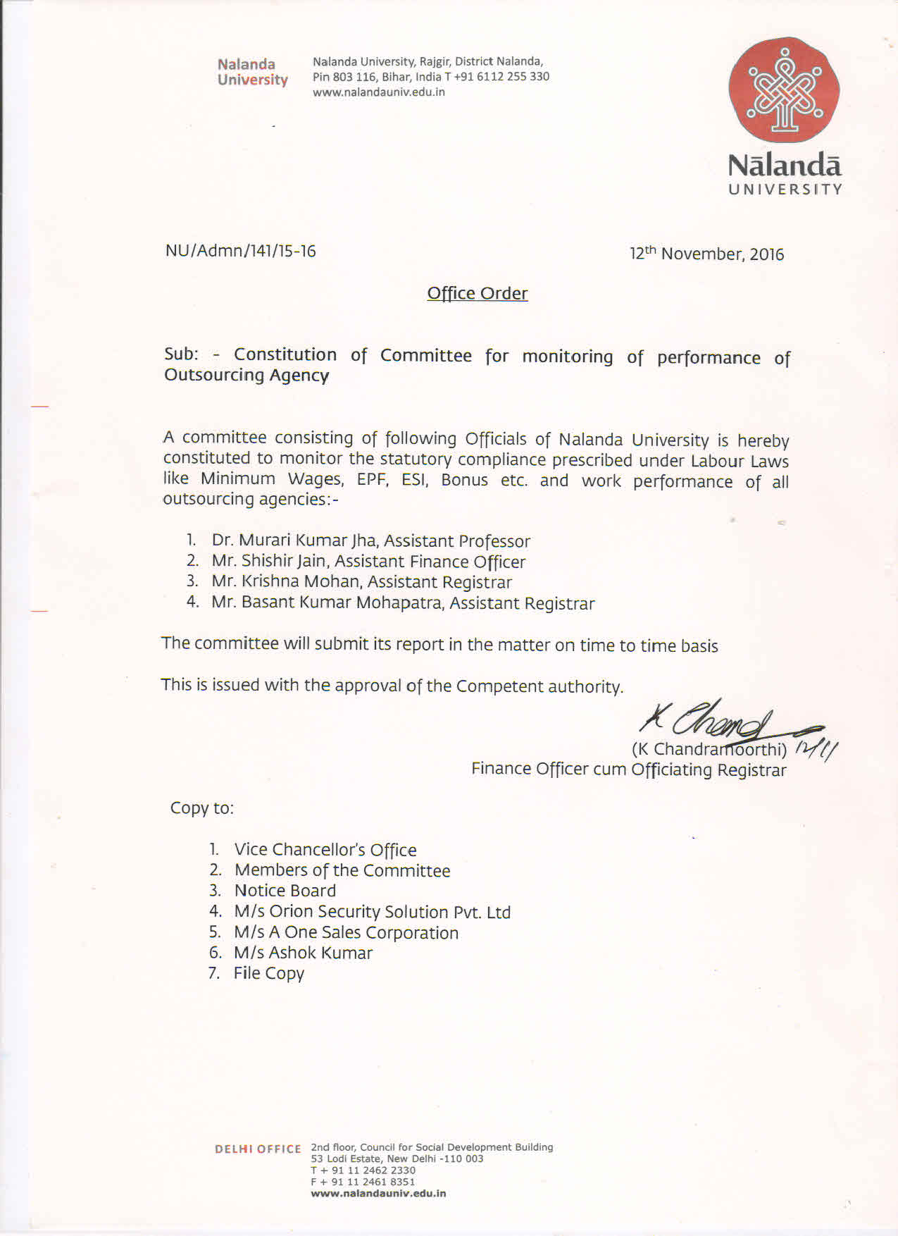 Office Orders and Circulars