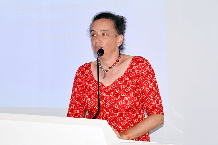 Dr. Maria addressing the audience