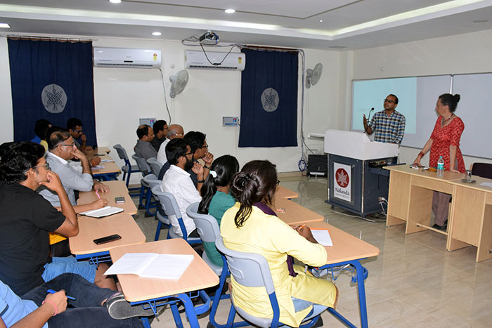 Dr. Aviram Sharma introducing the students to Dr. Maria