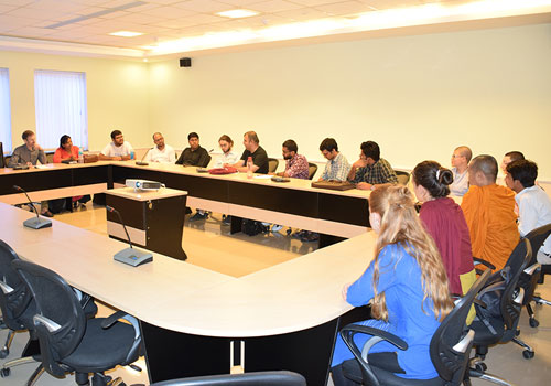 The Faculty members interacting with the students during the School’s Orientation3