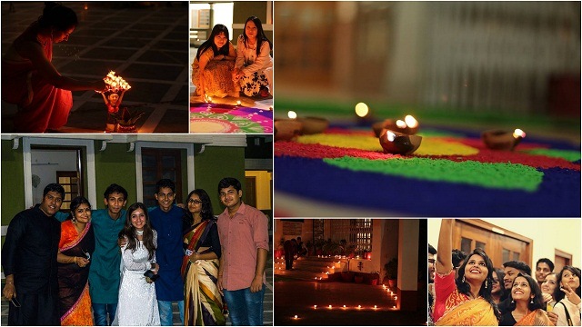 Students celebrating Diwali, 2016