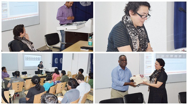 Professor Wendy Singer while delivering lecture at Nalanda University